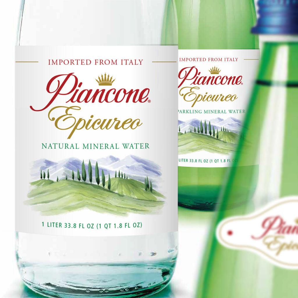 Piancone Epicureo Mineral Water Labels by Landis Productions