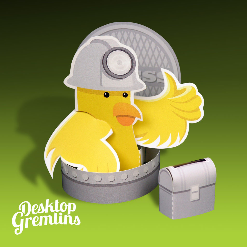 Desktop Gremlins Canary Papercraft Design by Landis Productions